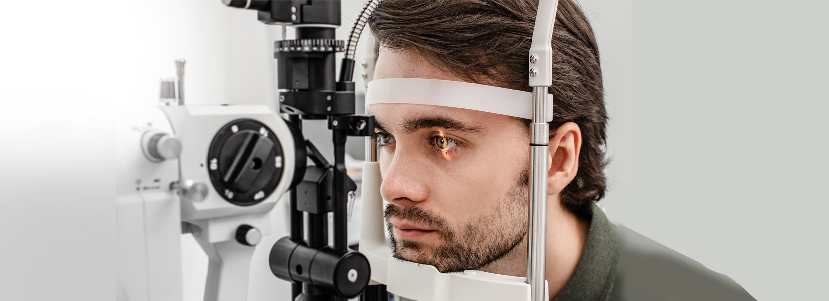 young man during eye exam in Barrington